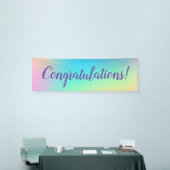 Pastel Rainbow Gradient "Gefeliciteerd" Banner (Beurs)