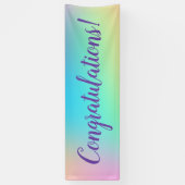 Pastel Rainbow Gradient "Gefeliciteerd" Banner (Verticaal)