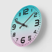 Pastel Rainbow Gradient Ombre Ronde Klok (Hoek)