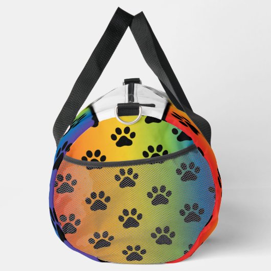 Pastel Rainbow Gradient Paw Print Monogram Plunjezak (Rechts)