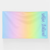 Pastel Rainbow Gradient Selfie-station Spandoek (Horizontaal)