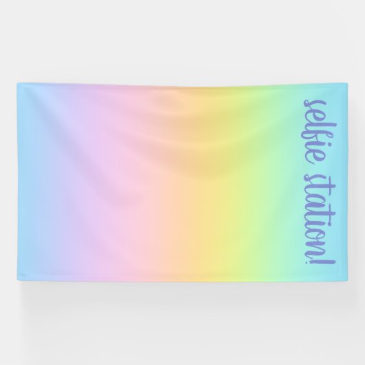 Pastel Rainbow Gradient Selfie-station Spandoek (Horizontaal)