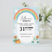 Pastel Rainbow Halloween Party Invitation modifiab (Debout devant)
