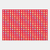 Pastel Rainbow Hearts Pattern Kinder Inpakpapier Vel (Voorkant)