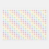 Pastel Rainbow Hearts Pattern Kinder Inpakpapier Vel (Voorkant)