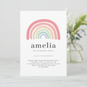 Pastel Rainbow Invitation d'anniversaire (Debout devant)
