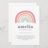 Pastel Rainbow Invitation d'anniversaire (Devant / Derrière)