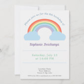 Pastel Rainbow Invitation d'anniversaire (Devant)
