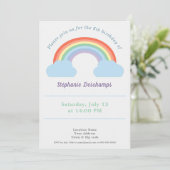 Pastel Rainbow Invitation d'anniversaire (Debout devant)