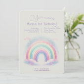 Pastel Rainbow Invitation d'anniversaire - Invitat (Debout devant)
