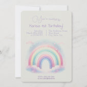 Pastel Rainbow Invitation d'anniversaire - Invitat (Devant)