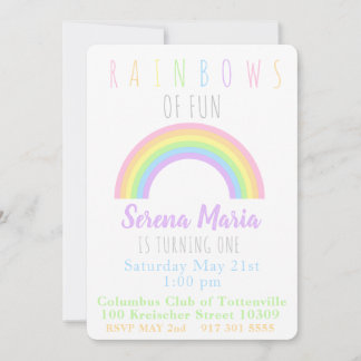 Pastel Rainbow Invitation Kaart