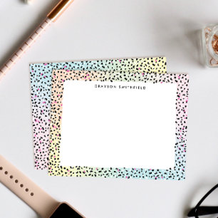Pastel Rainbow Leopard Carte de papeterie personne