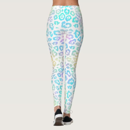 Pastel Rainbow Leopard Pattern Leggings (Achterkant)