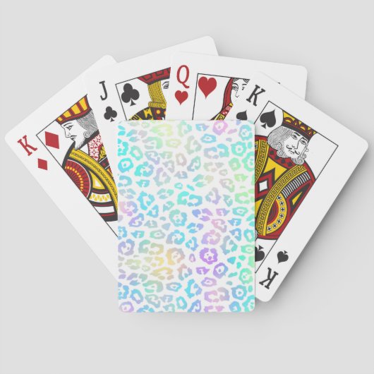 Pastel Rainbow Leopard Pattern Pokerkaarten (Achterkant)