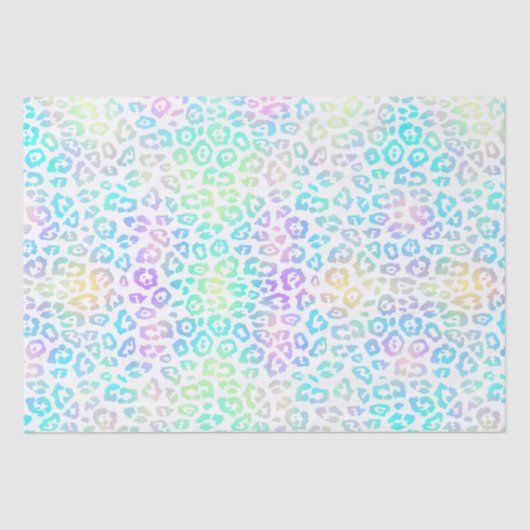 Pastel Rainbow Leopard Pattern Tissuepapier (Voorkant)