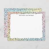 Pastel Rainbow Leopard Personal Stationery Kaart (Voorkant / Achterkant)