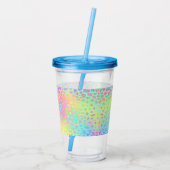 Pastel Rainbow Leopard Print Acryl Drinkbeker (Achterkant)
