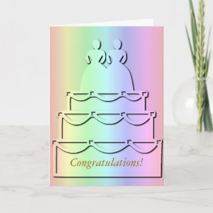Pastel Rainbow Lesbische Trouwtaart Kaart