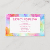 Pastel Rainbow Levendige Heldere Kleurrijke Waterv Visitekaartje (Achterkant)