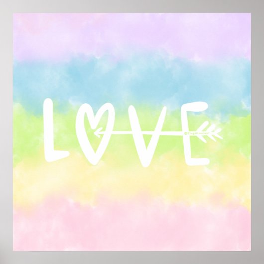Pastel Rainbow Love Poster (Voorkant)