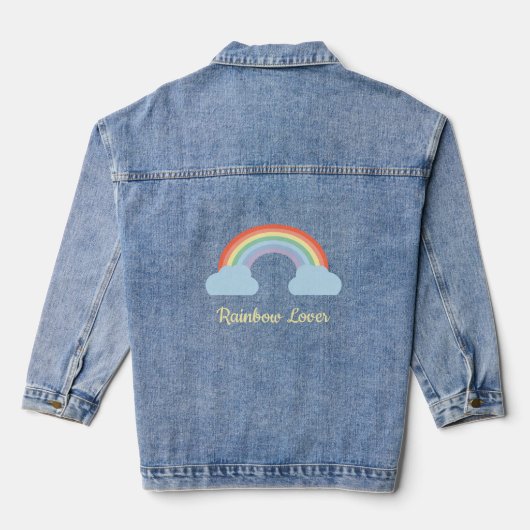 Pastel Rainbow Lover Denim Jacket (Achterkant)
