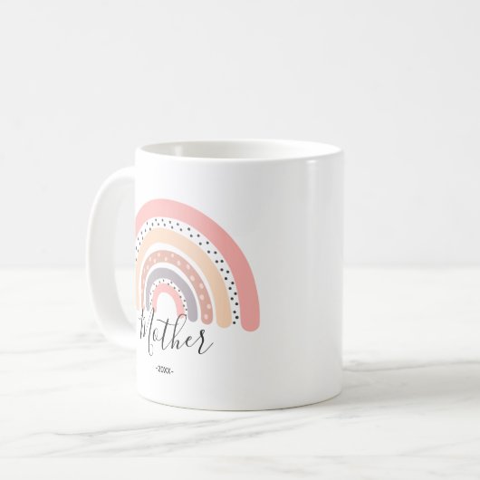 Pastel Rainbow Mama Cute Coffee Mug (Devant gauche)