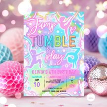 Pastel Rainbow Neon Gymnastiek Verjaardagsfeest