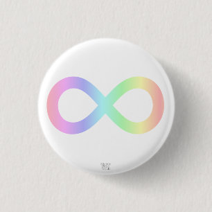 Pastel Rainbow Neurodiversity Symbol/Autism/ADHD Ronde Button 3,2 Cm