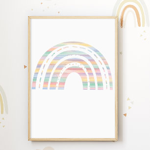 Pastel Rainbow Nursery Poster Kids Room Imprimer