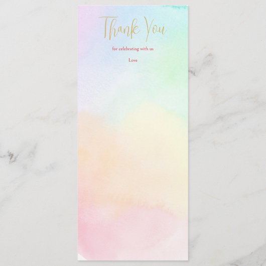 Pastel rainbow ombre baby shower menu (Dos)