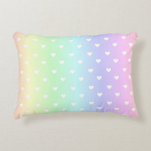 Pastel Rainbow Ombre Hearts Patroon Accent Kussen