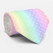 Pastel Rainbow Ombre Hearts Patroon Stropdas (Opgerold)
