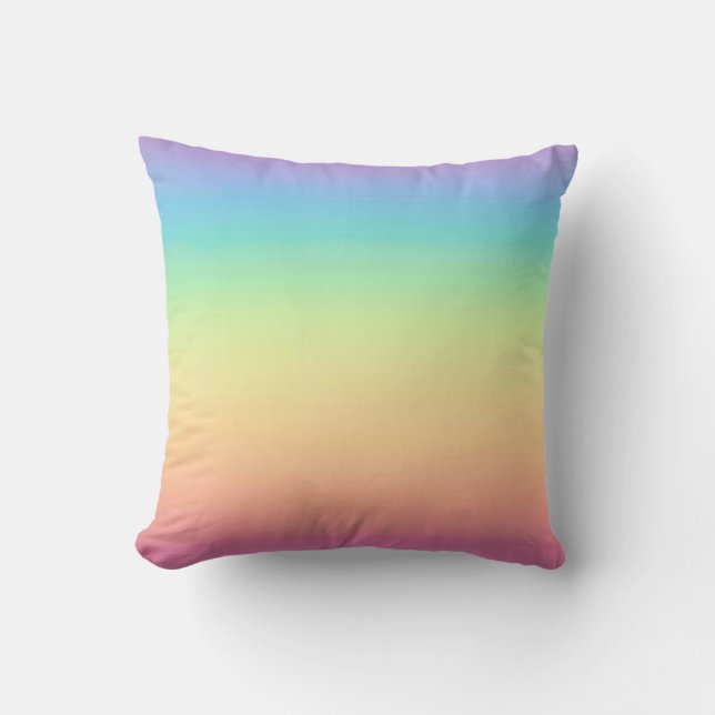Pastel Rainbow Ombre Kussen (Voorkant)