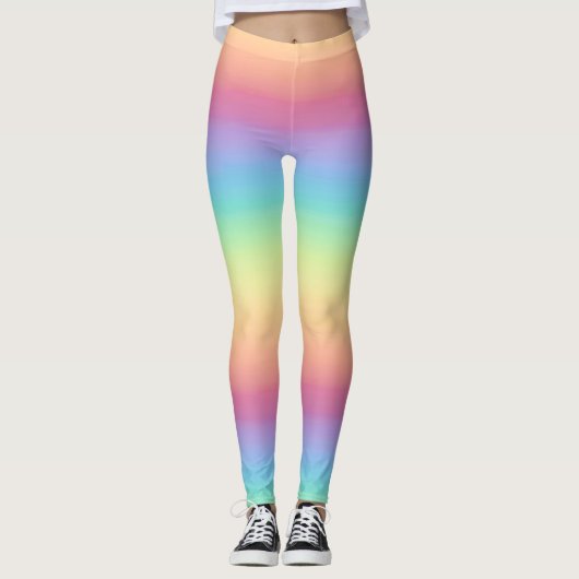 Pastel Rainbow Ombre Leggings (Voorkant)