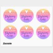 Pastel Rainbow Ombre Rhinestone Cake Pastry Label (Vel)
