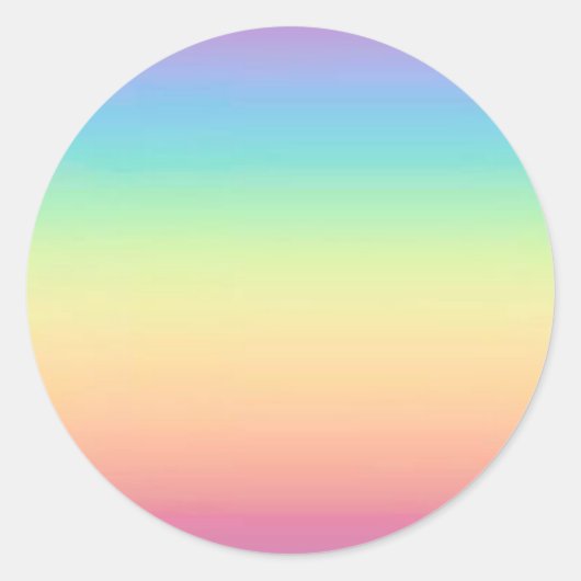 Pastel Rainbow Ombre Ronde Sticker (Voorkant)