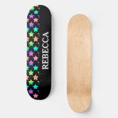 Pastel Rainbow Ombre Stars Skateboard (Voorkant)