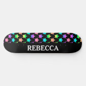 Pastel Rainbow Ombre Stars Skateboard (Horizontaal)