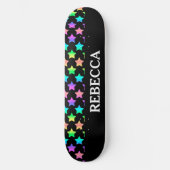 Pastel Rainbow Ombre Stars Skateboard (Voorkant)
