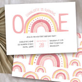 Pastel Rainbow One Girls 1st Birthday Invitation