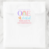 Pastel Rainbow ONEderful 1st Verjaardag Stickers (Tas)