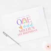 Pastel Rainbow ONEderful 1st Verjaardag Stickers (Envelop)
