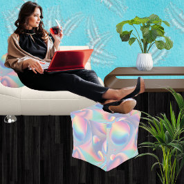 Pastel Rainbow Party Bubble wervelt op katoen Poef