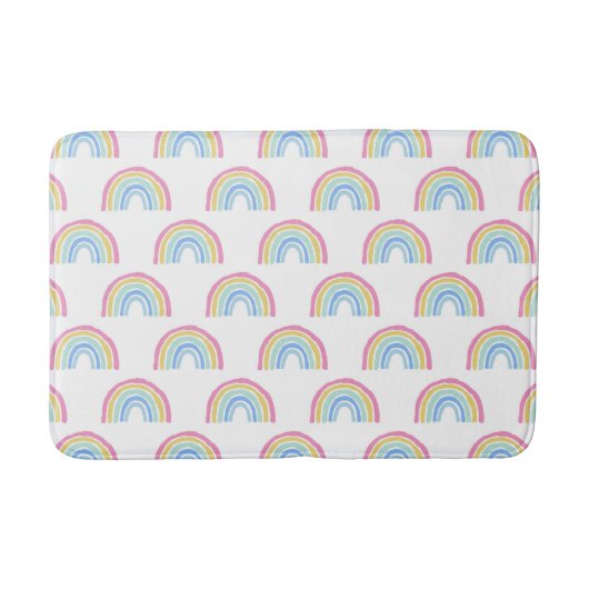 Pastel Rainbow-patroon Badmat (Voorkant)