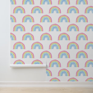 Pastel Rainbow-patroon Behang