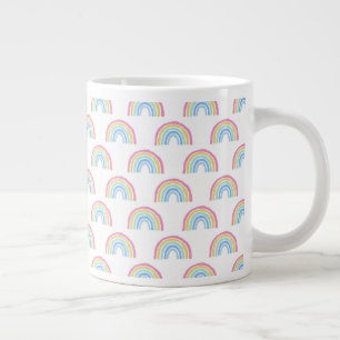 Pastel Rainbow-patroon Extra Grote Beker