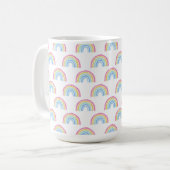 Pastel Rainbow-patroon Koffiemok (Voorkant links)