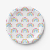 Pastel Rainbow-patroon Papieren Bordje (Voorkant)