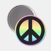 Pastel Rainbow Peace Sign Magneet (Voorkant / Achterkant)